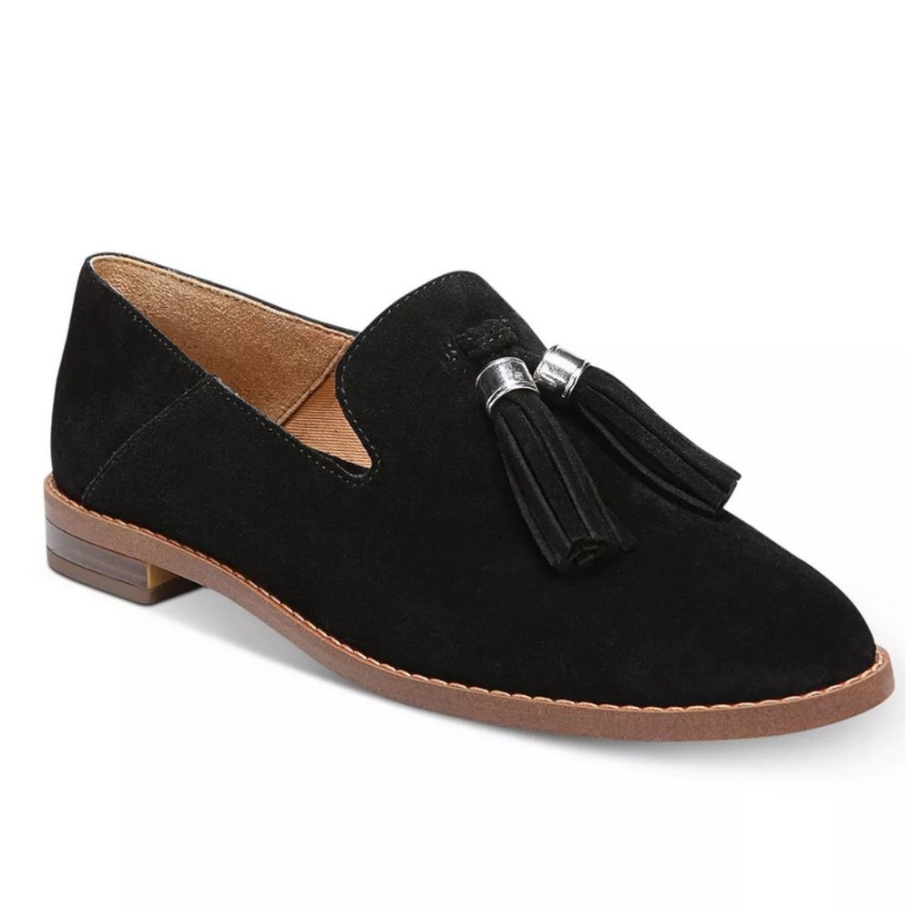 FRANCO SARTO Velour Suede Tassel Slip On Loafers